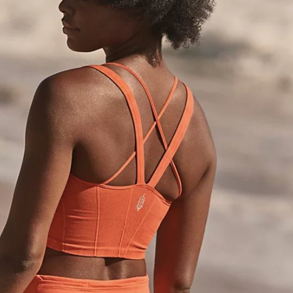 FREE PEOPLE🌺Stay With Me Tank in CORAL CRIMSON L/XL - Picture 3 of 5